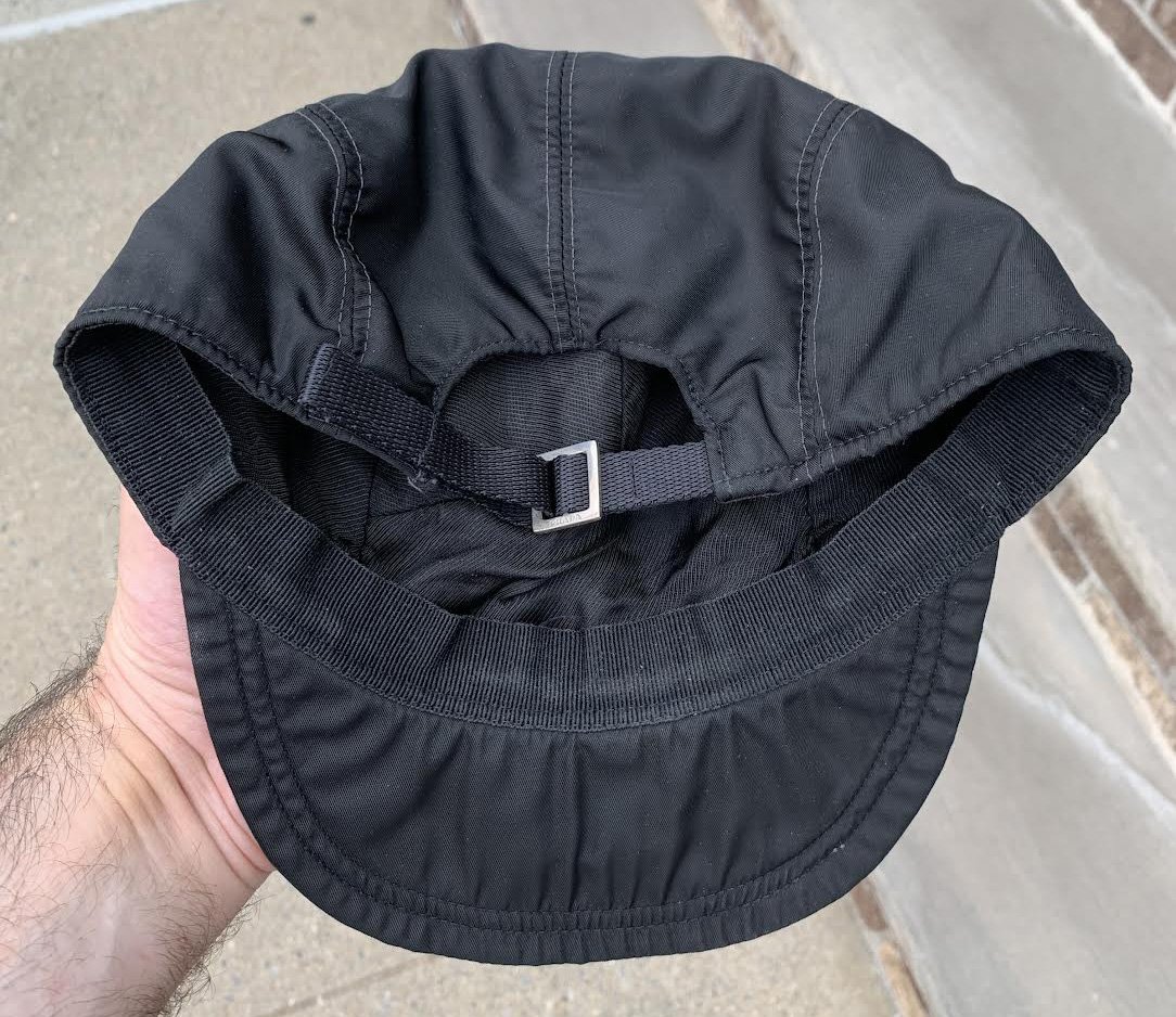 Prada Black 5 Panel Strapback (Size XL) — RootsBK